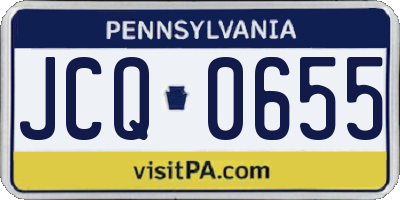 PA license plate JCQ0655