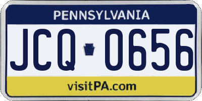 PA license plate JCQ0656