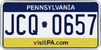 PA license plate JCQ0657