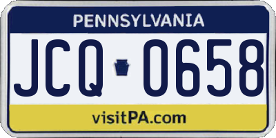 PA license plate JCQ0658