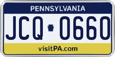 PA license plate JCQ0660