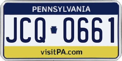 PA license plate JCQ0661