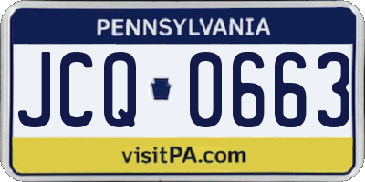 PA license plate JCQ0663