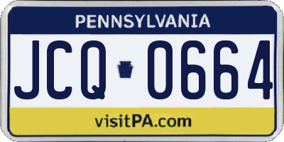 PA license plate JCQ0664