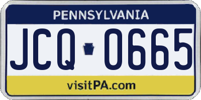 PA license plate JCQ0665