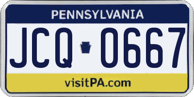 PA license plate JCQ0667