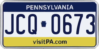 PA license plate JCQ0673