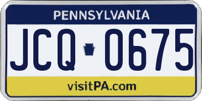 PA license plate JCQ0675