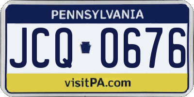 PA license plate JCQ0676