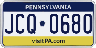 PA license plate JCQ0680