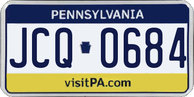 PA license plate JCQ0684