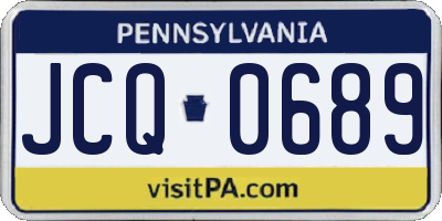 PA license plate JCQ0689