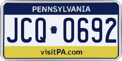PA license plate JCQ0692