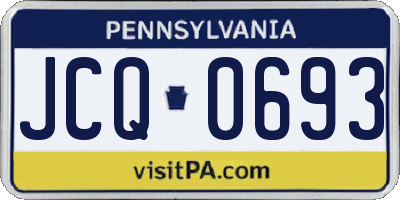 PA license plate JCQ0693