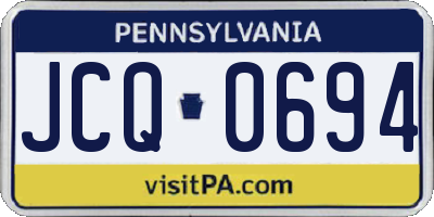 PA license plate JCQ0694