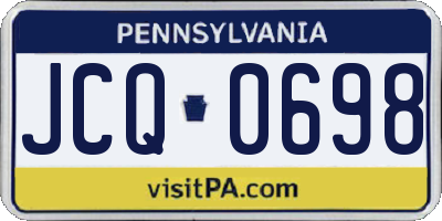 PA license plate JCQ0698