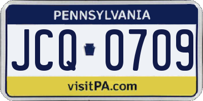 PA license plate JCQ0709