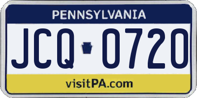 PA license plate JCQ0720