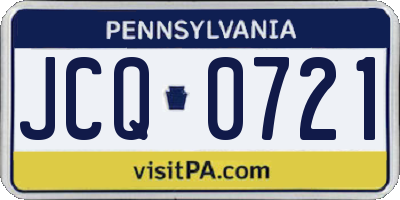 PA license plate JCQ0721