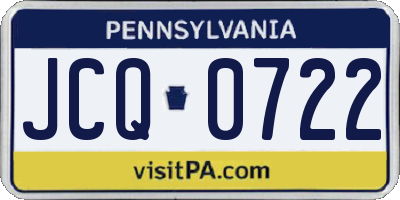 PA license plate JCQ0722