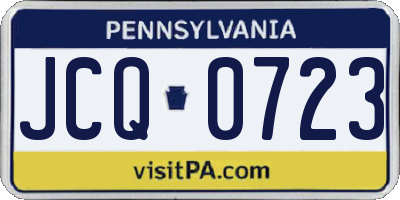 PA license plate JCQ0723