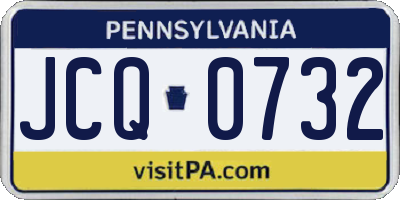 PA license plate JCQ0732