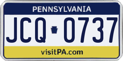 PA license plate JCQ0737