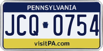 PA license plate JCQ0754