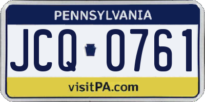 PA license plate JCQ0761
