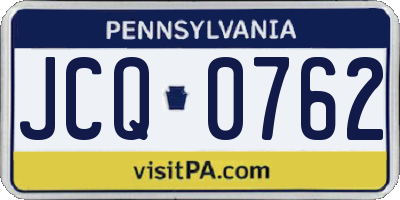 PA license plate JCQ0762