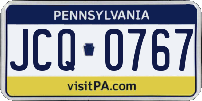 PA license plate JCQ0767