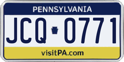 PA license plate JCQ0771