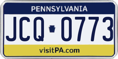 PA license plate JCQ0773