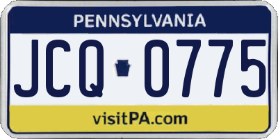 PA license plate JCQ0775