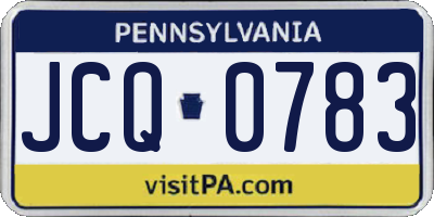 PA license plate JCQ0783