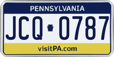 PA license plate JCQ0787