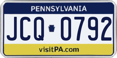 PA license plate JCQ0792