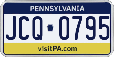 PA license plate JCQ0795