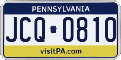 PA license plate JCQ0810