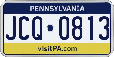 PA license plate JCQ0813