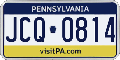 PA license plate JCQ0814