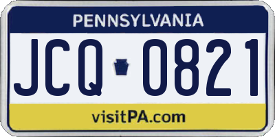 PA license plate JCQ0821