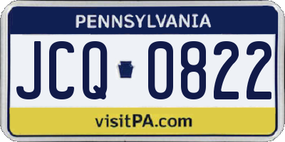 PA license plate JCQ0822