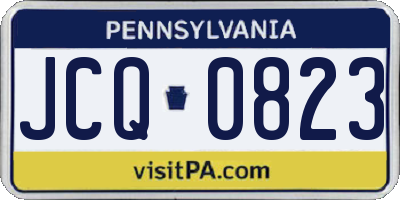 PA license plate JCQ0823