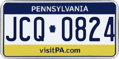 PA license plate JCQ0824