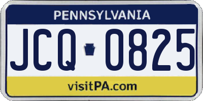 PA license plate JCQ0825