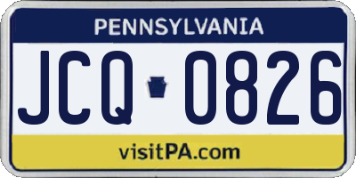 PA license plate JCQ0826