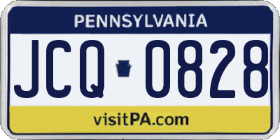 PA license plate JCQ0828