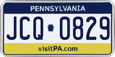 PA license plate JCQ0829