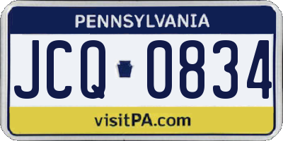 PA license plate JCQ0834